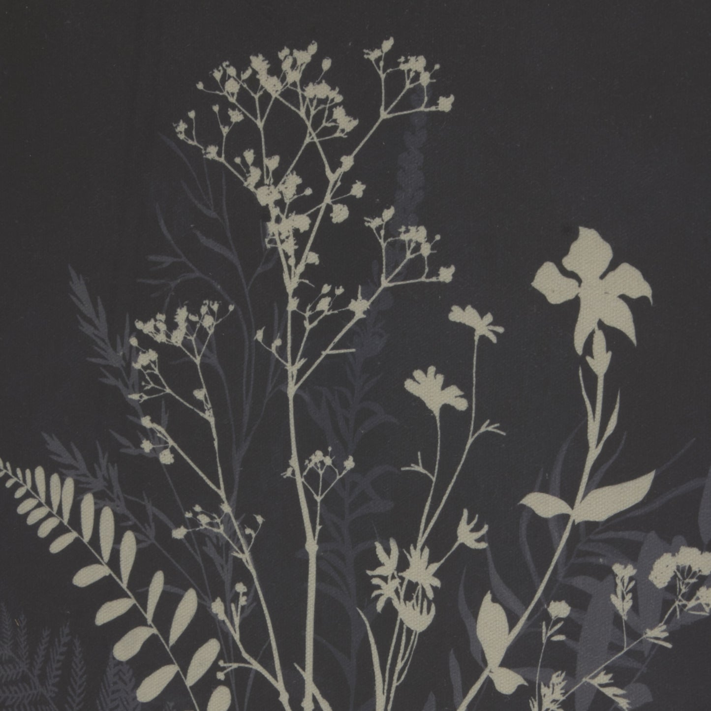 Botanical Framed Linen Print with Neutral Florals