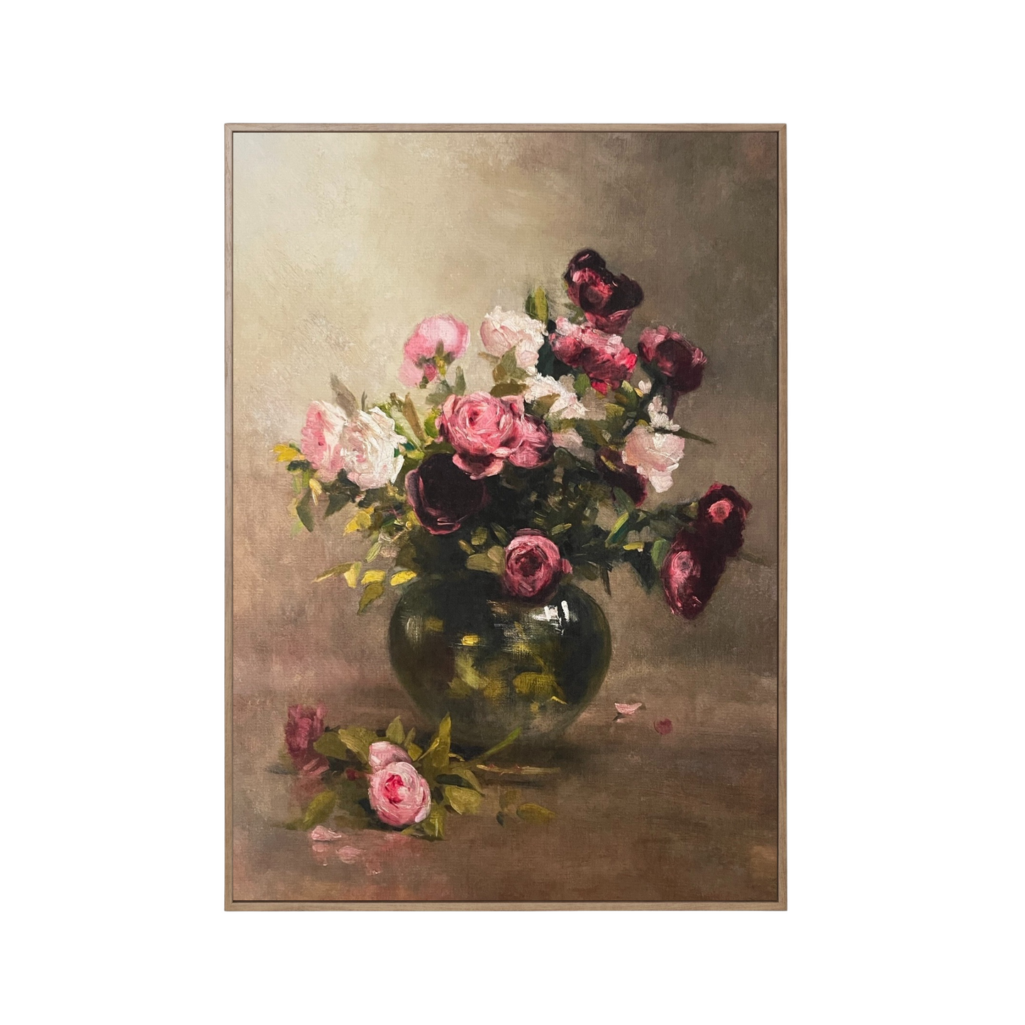 Vintage Vase of Roses Art Print (A4 or A3)