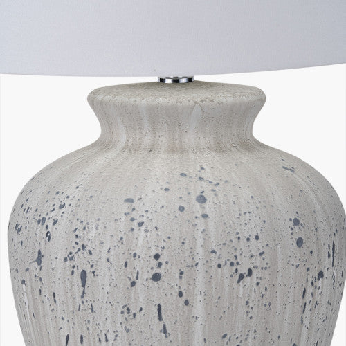Kalli White and Grey Flecked Ceramic Table Lamp