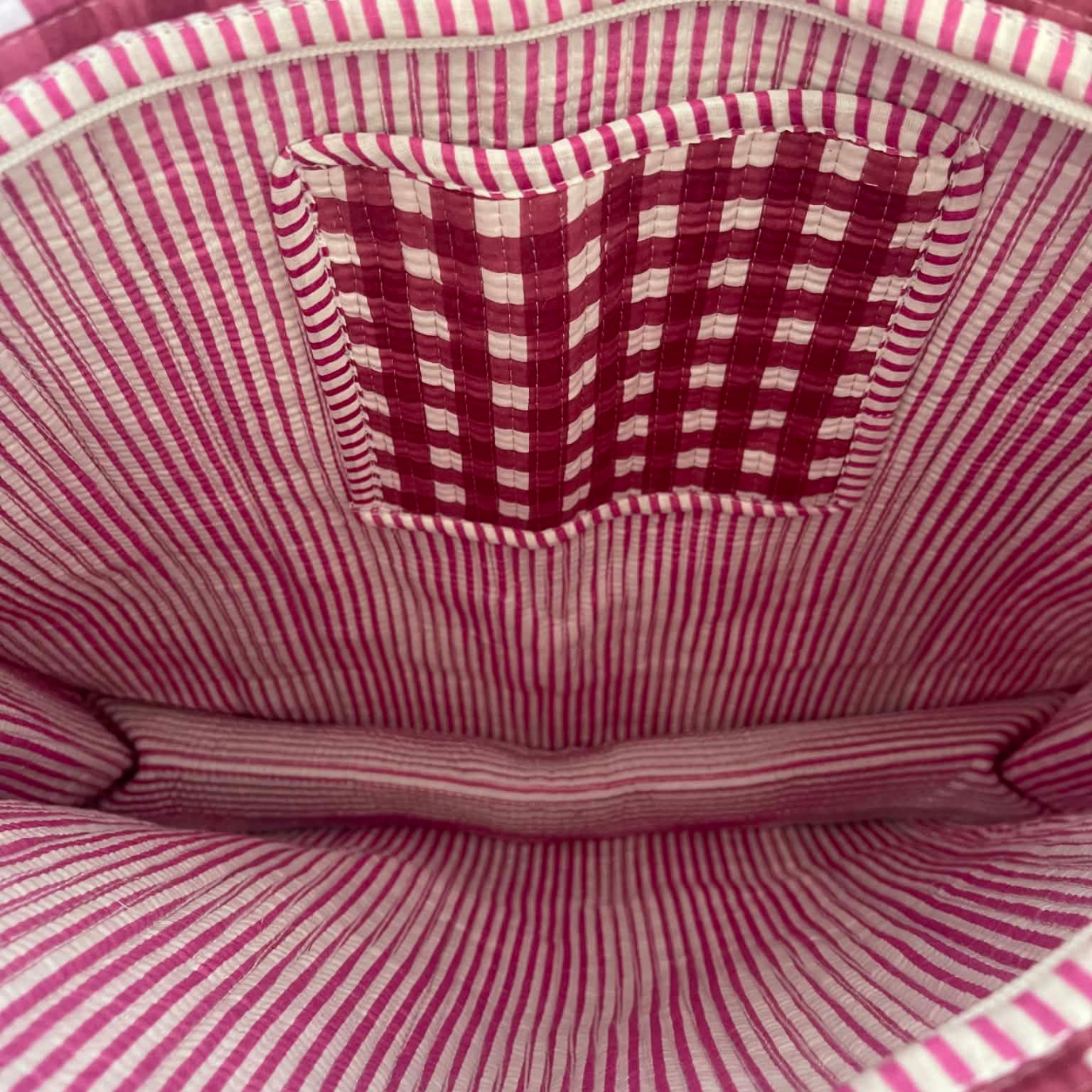 Pink Gingham Tote Bag