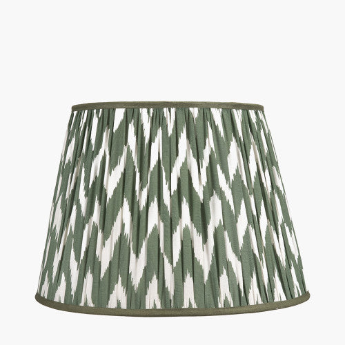 Kamilah Chevron Patterned Pleat Tapered Shade - Dark Sage