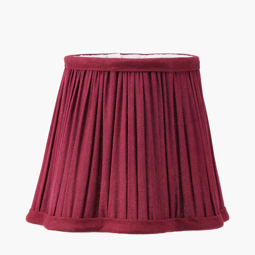 MALIA Mulberry Red Pleated Scalloped Tapered Lamp Shade