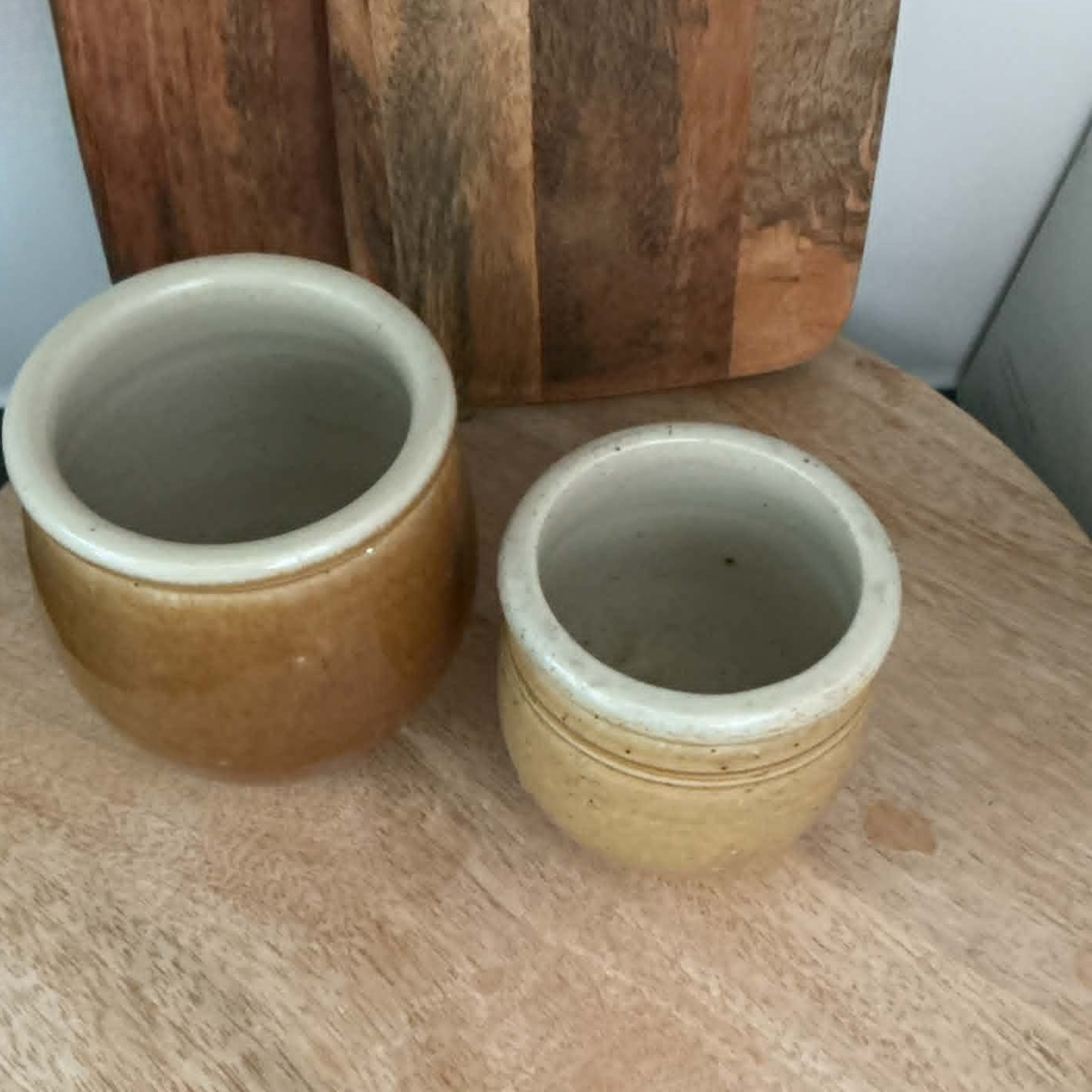 Small Salvaged Ceramic Pot (Set of 2)