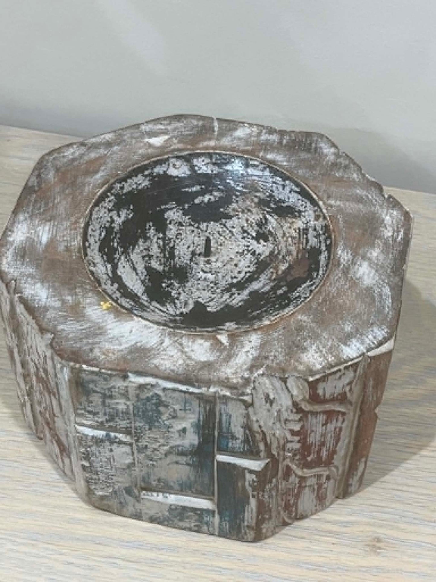 Salvaged Hand Carved Indian Pillar Candle Holders (A)