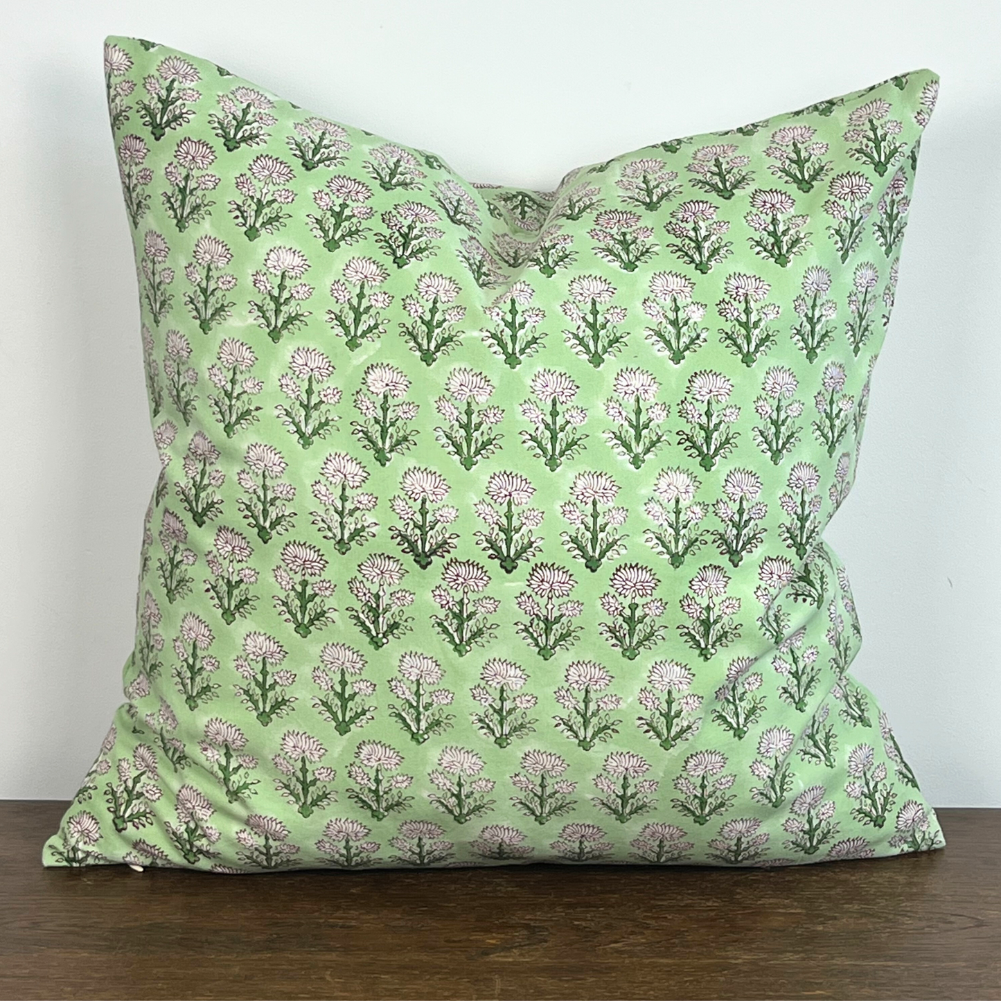 CLARA Hand Block Cushion - Mint Green