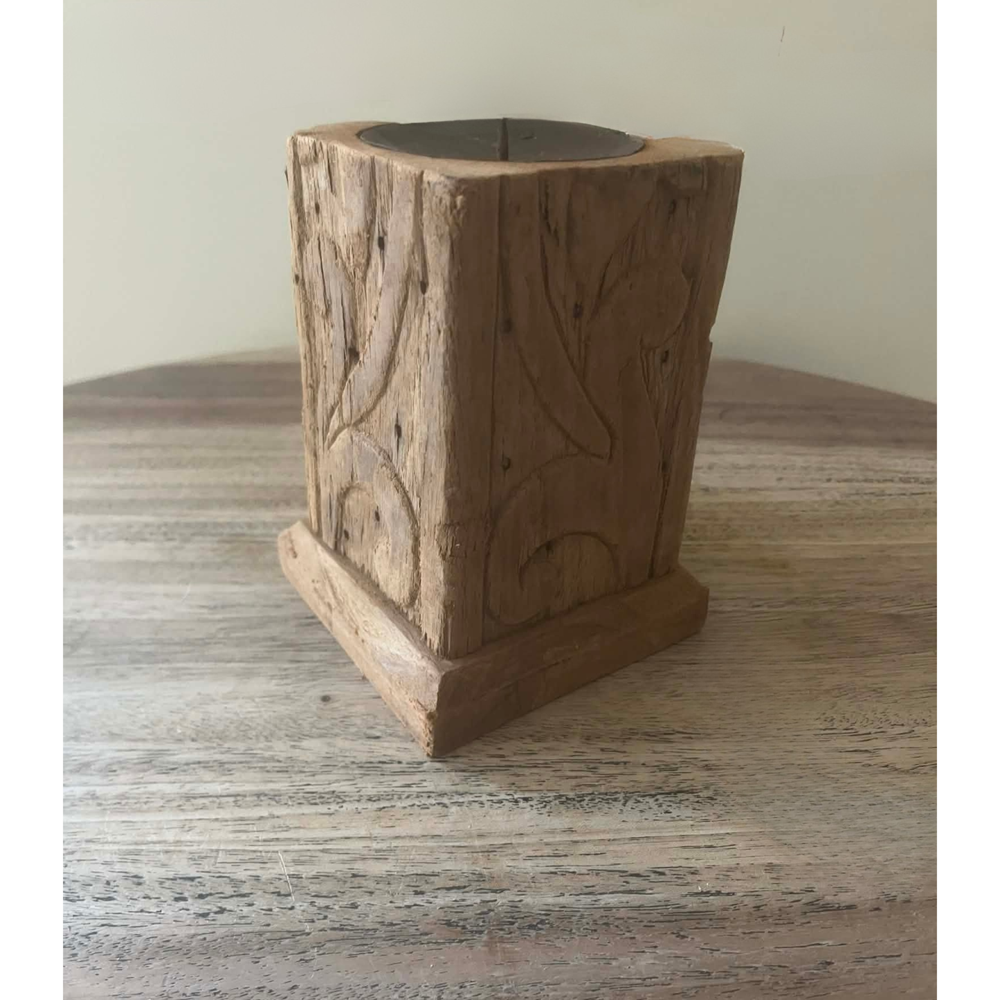 Antique Indian Pillar Candle Holder
