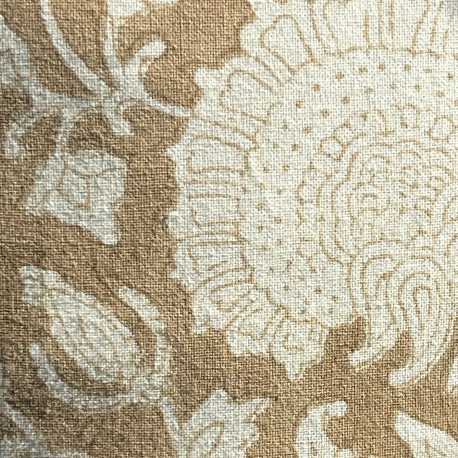 NISHA Hand Block Cushion - Caramel/ Cream
