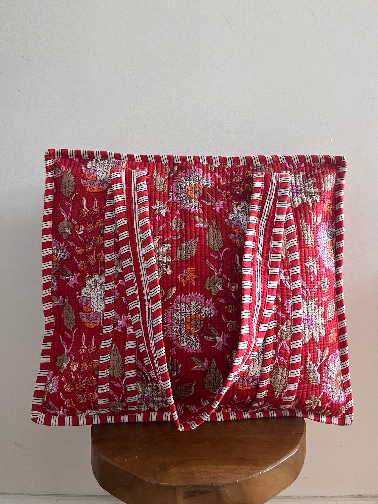 SAOIRSE Hand Block Printed Tote Bag - Red