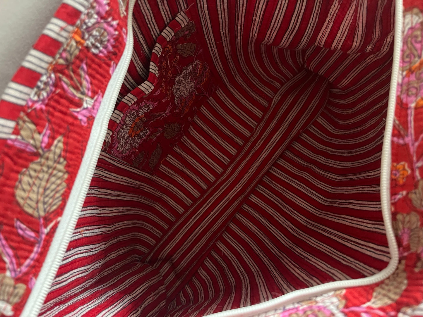 SAOIRSE Hand Block Printed Tote Bag - Red