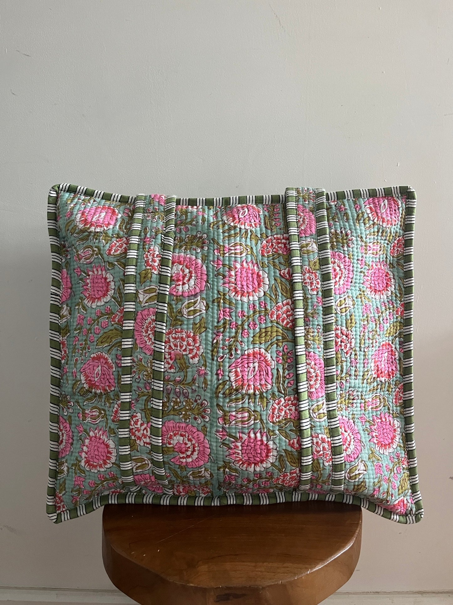 AMANI Hand Block Printed Tote Bag - Pink