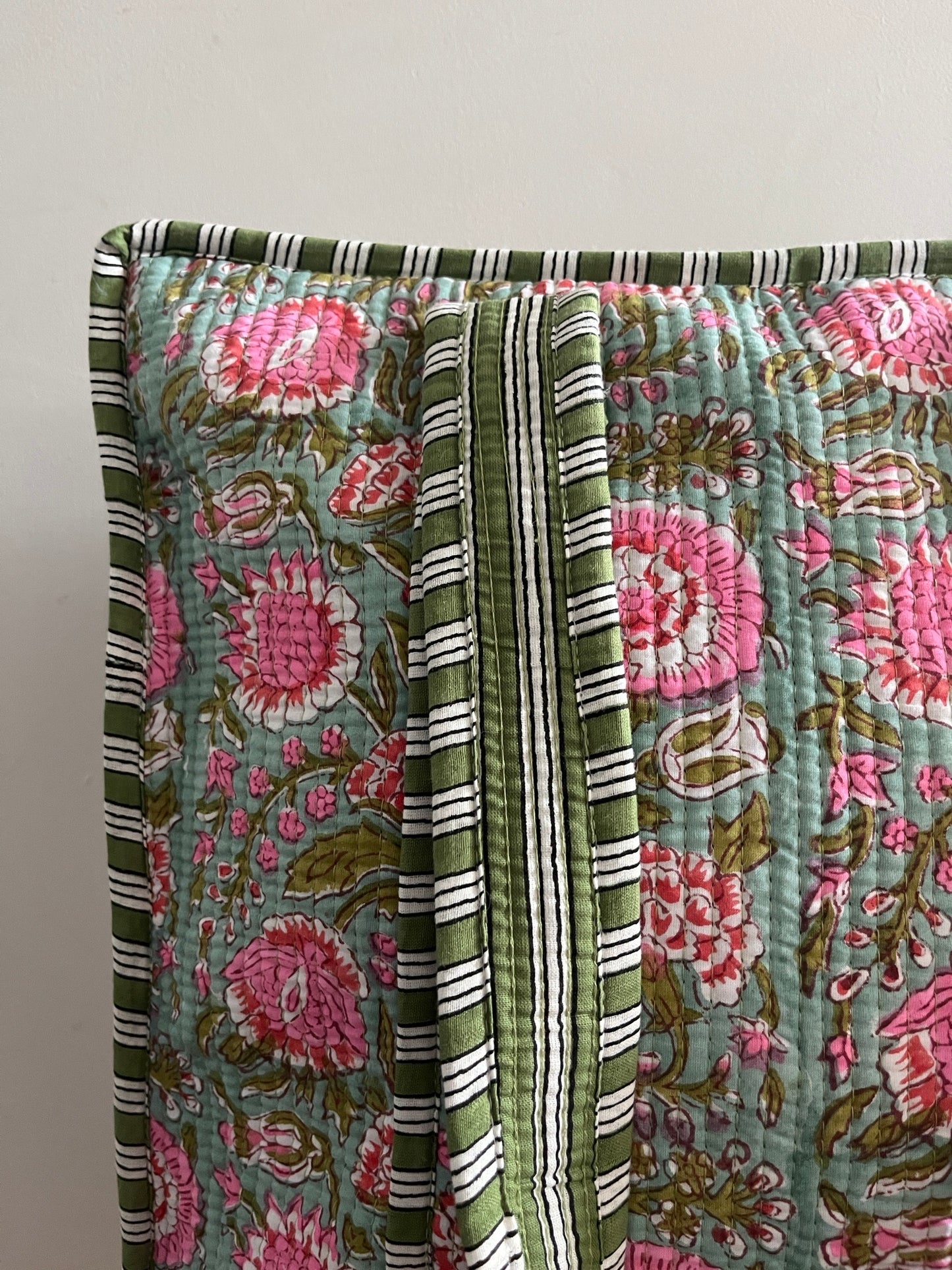 AMANI Hand Block Printed Tote Bag - Pink