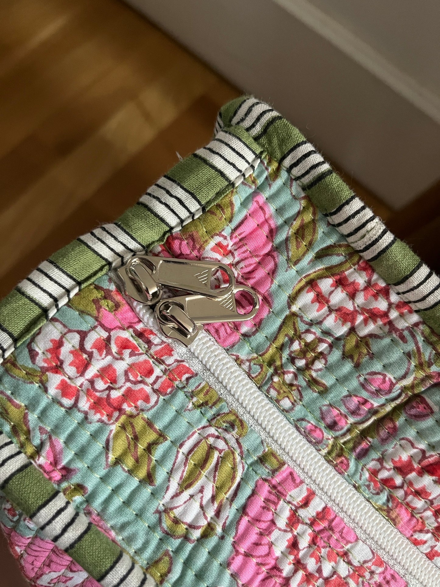 AMANI Hand Block Printed Tote Bag - Pink