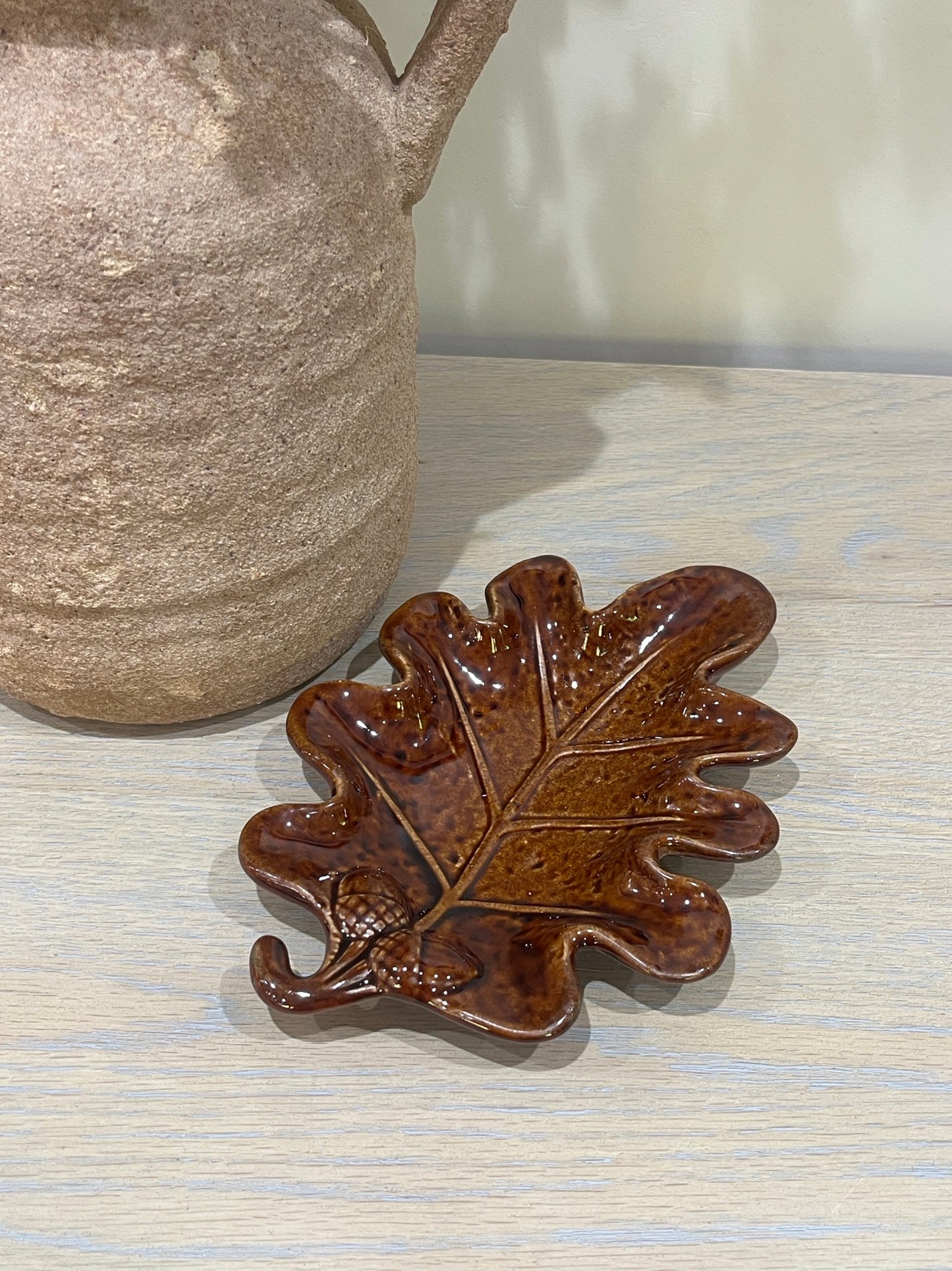 Sycamore Leaf Trinket Dish - Brown