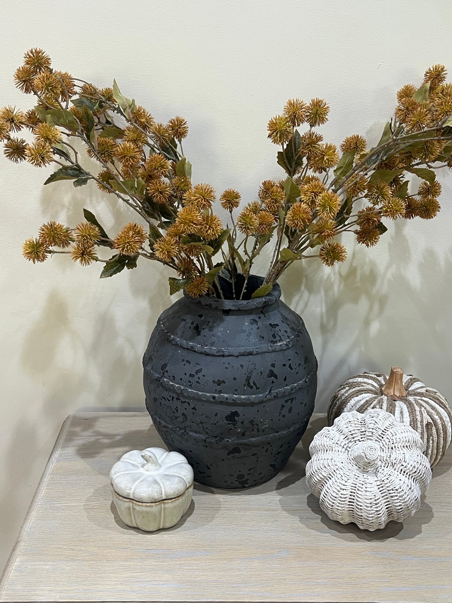 Wicker Style Pumpkin - Grey
