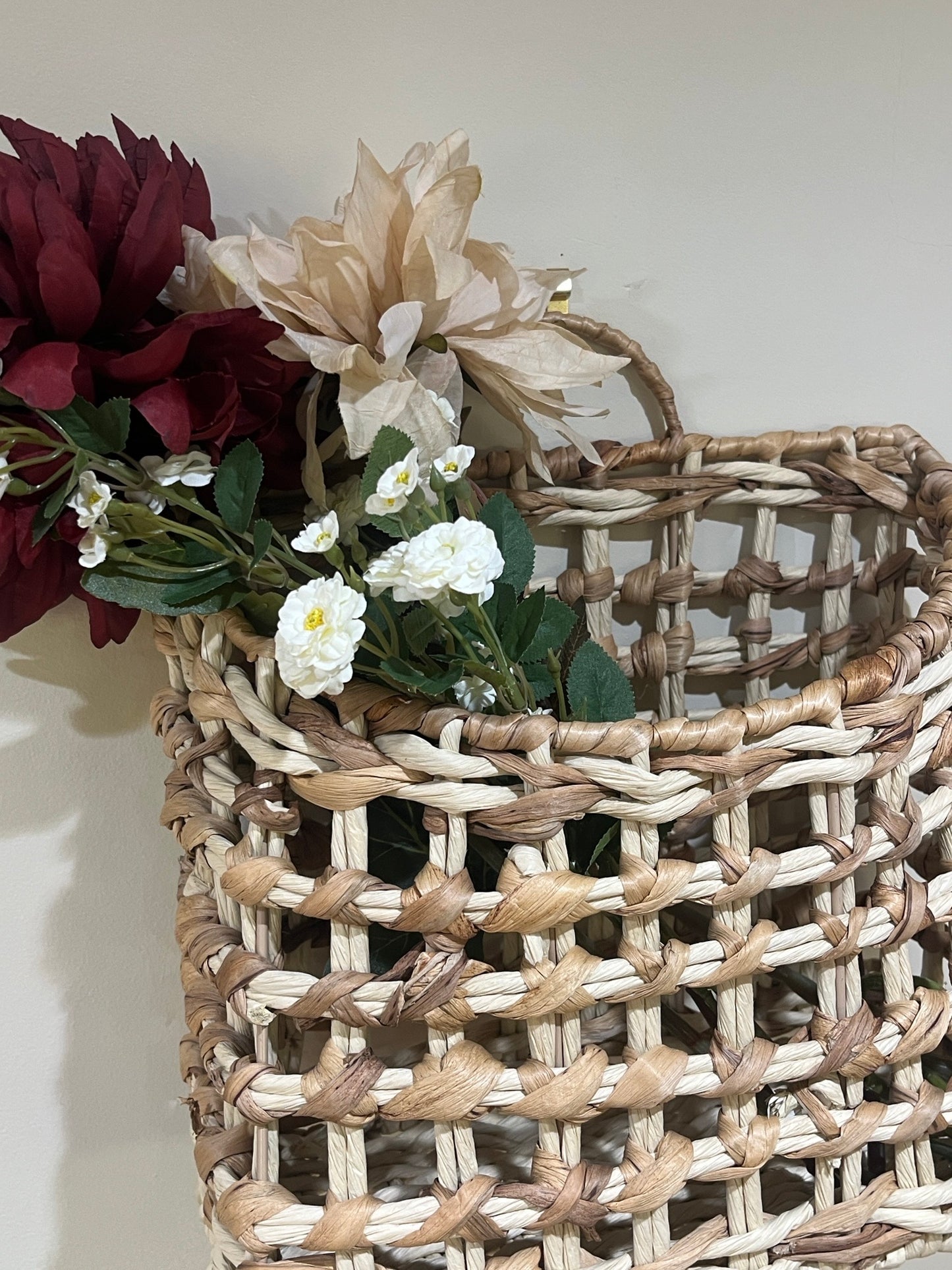 Large Straw Basket with Handles