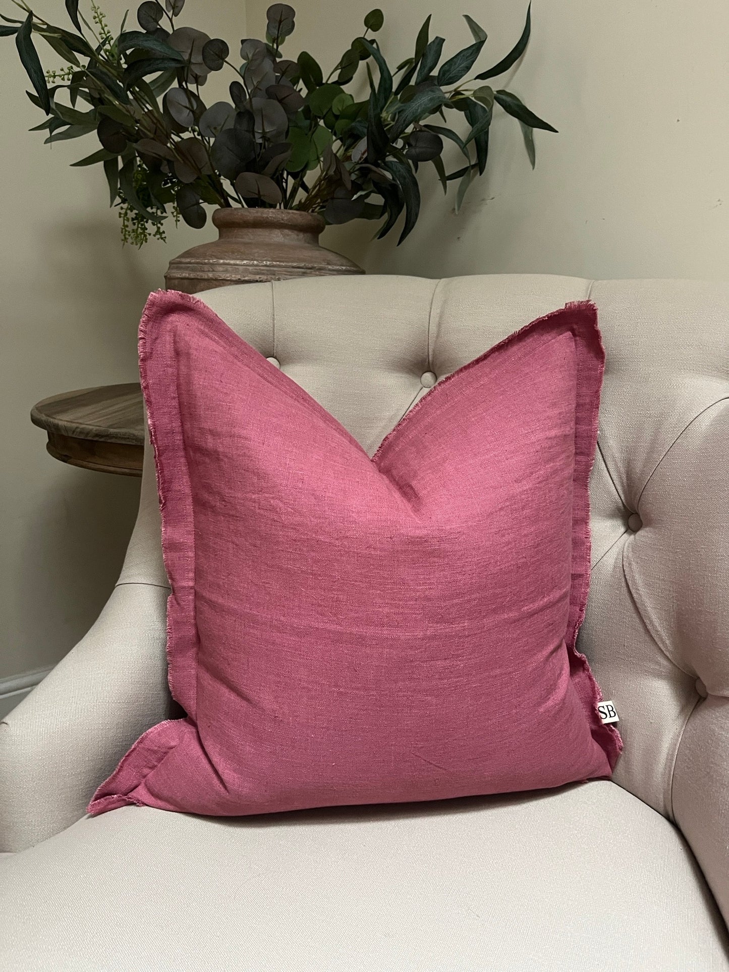 Rosewood Cushion – 100% Linen