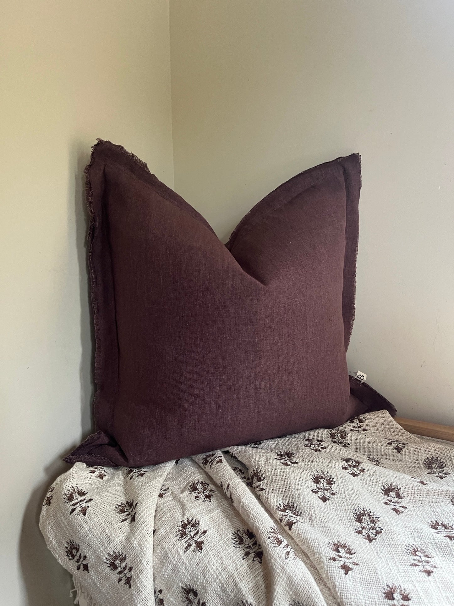 Plum Cushion – 100% Linen