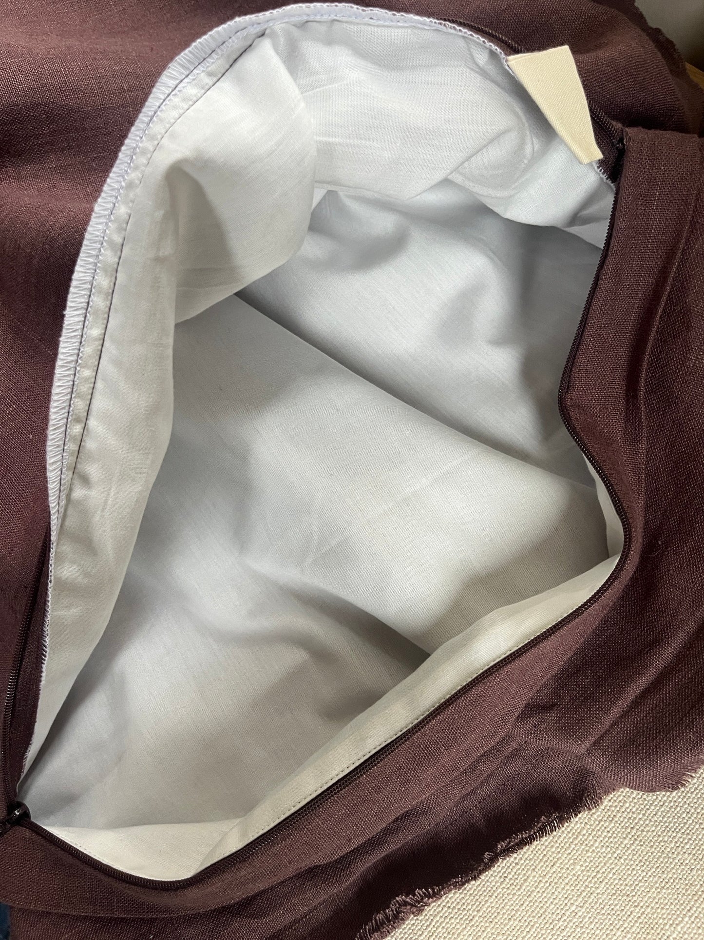 Plum Cushion – 100% Linen