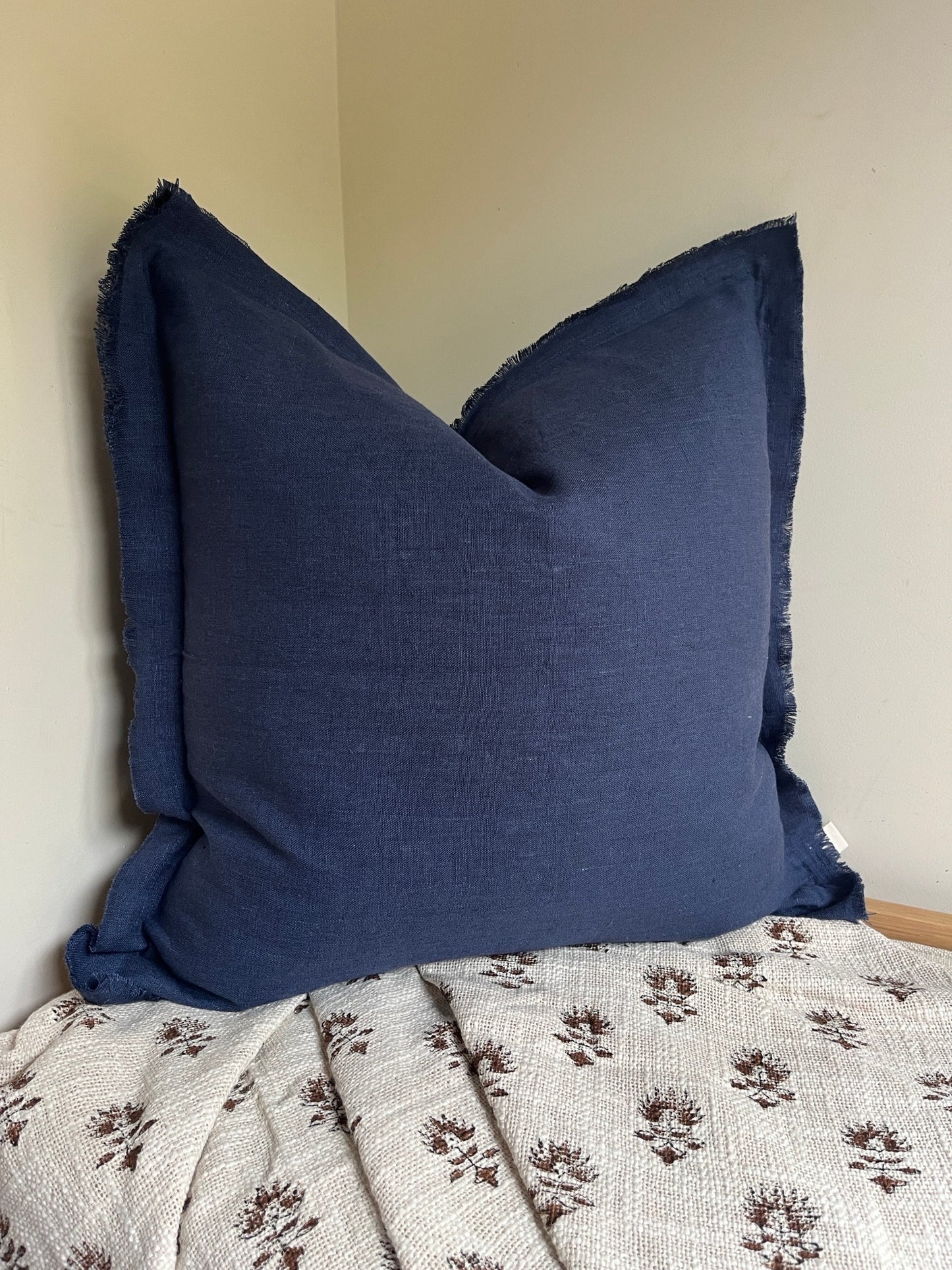 Ink Blue Cushion – 100% Linen