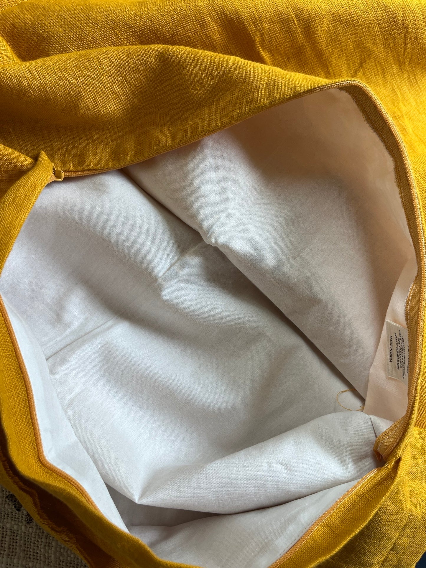 Mustard Yellow Cushion – 100% Linen