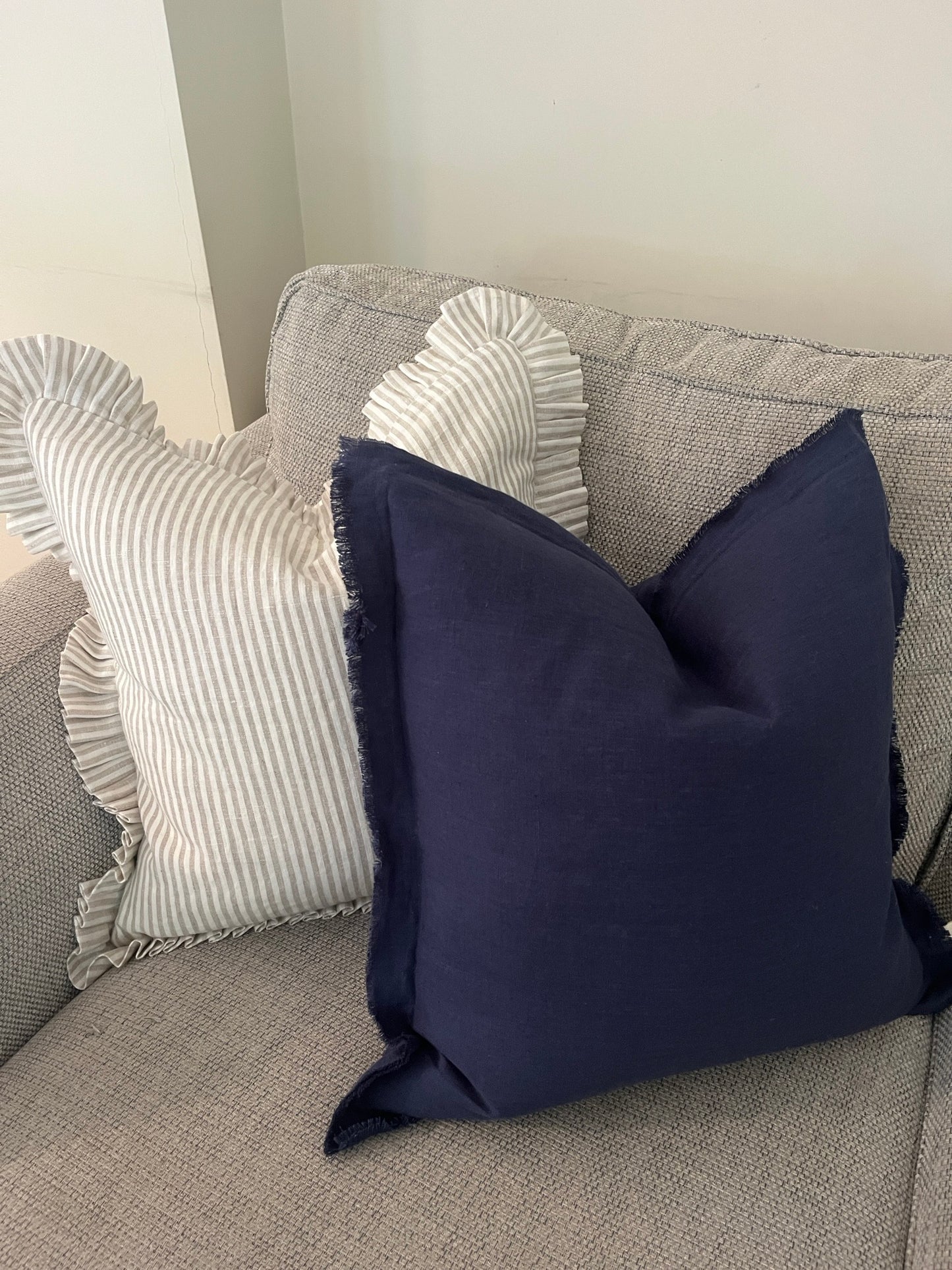 Ink Blue Cushion – 100% Linen