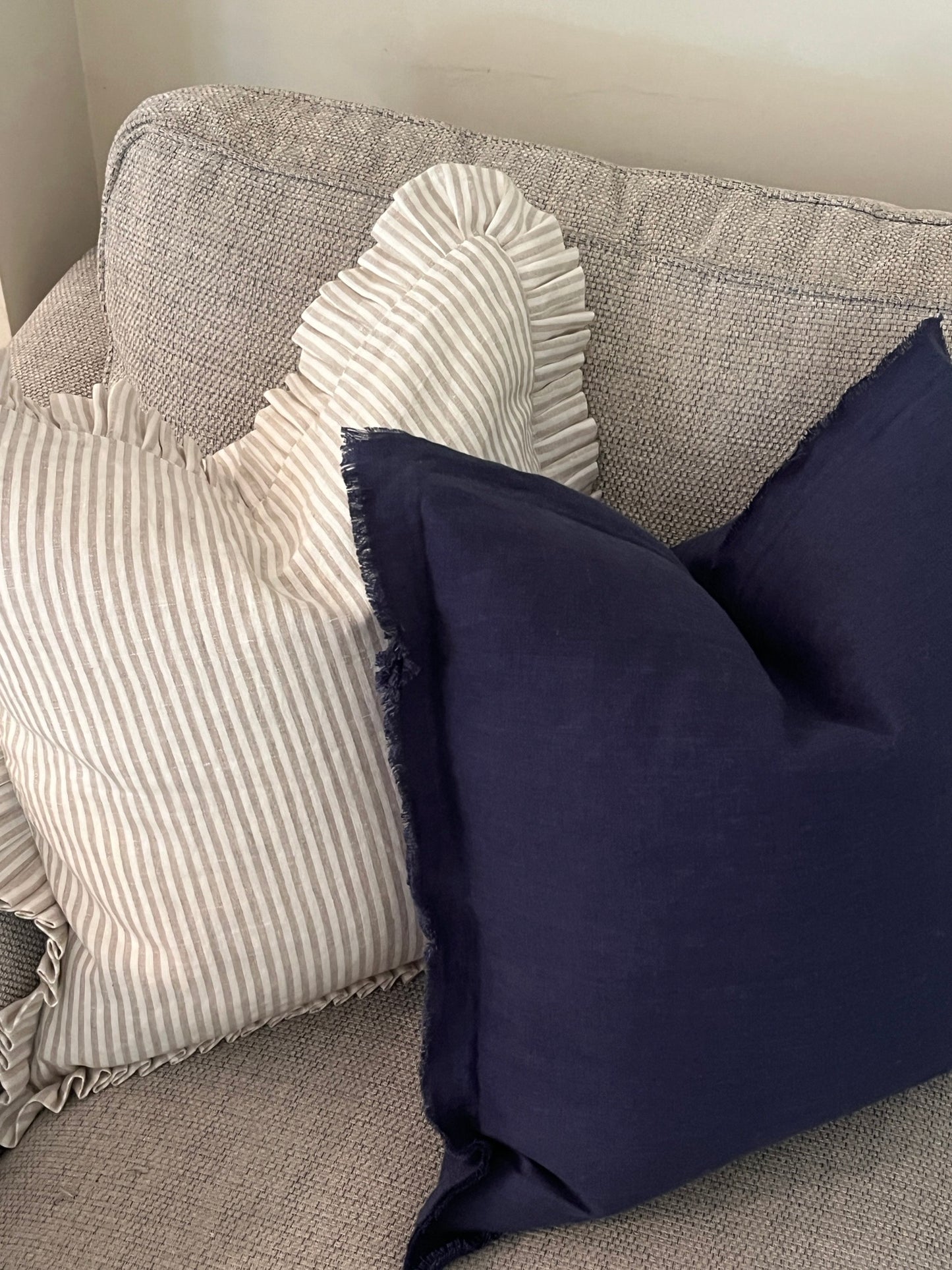 Ink Blue Cushion – 100% Linen