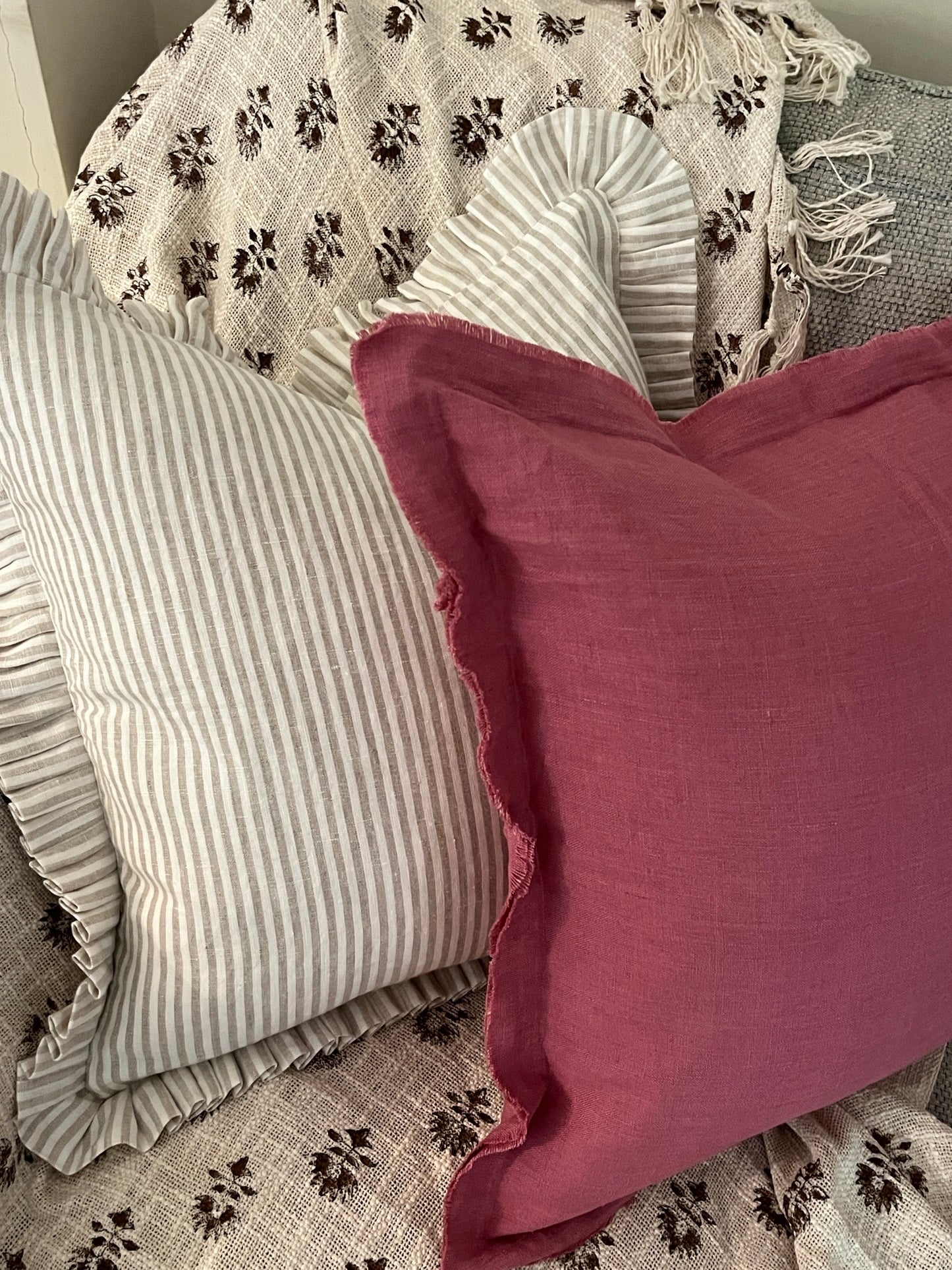 Rosewood Cushion – 100% Linen