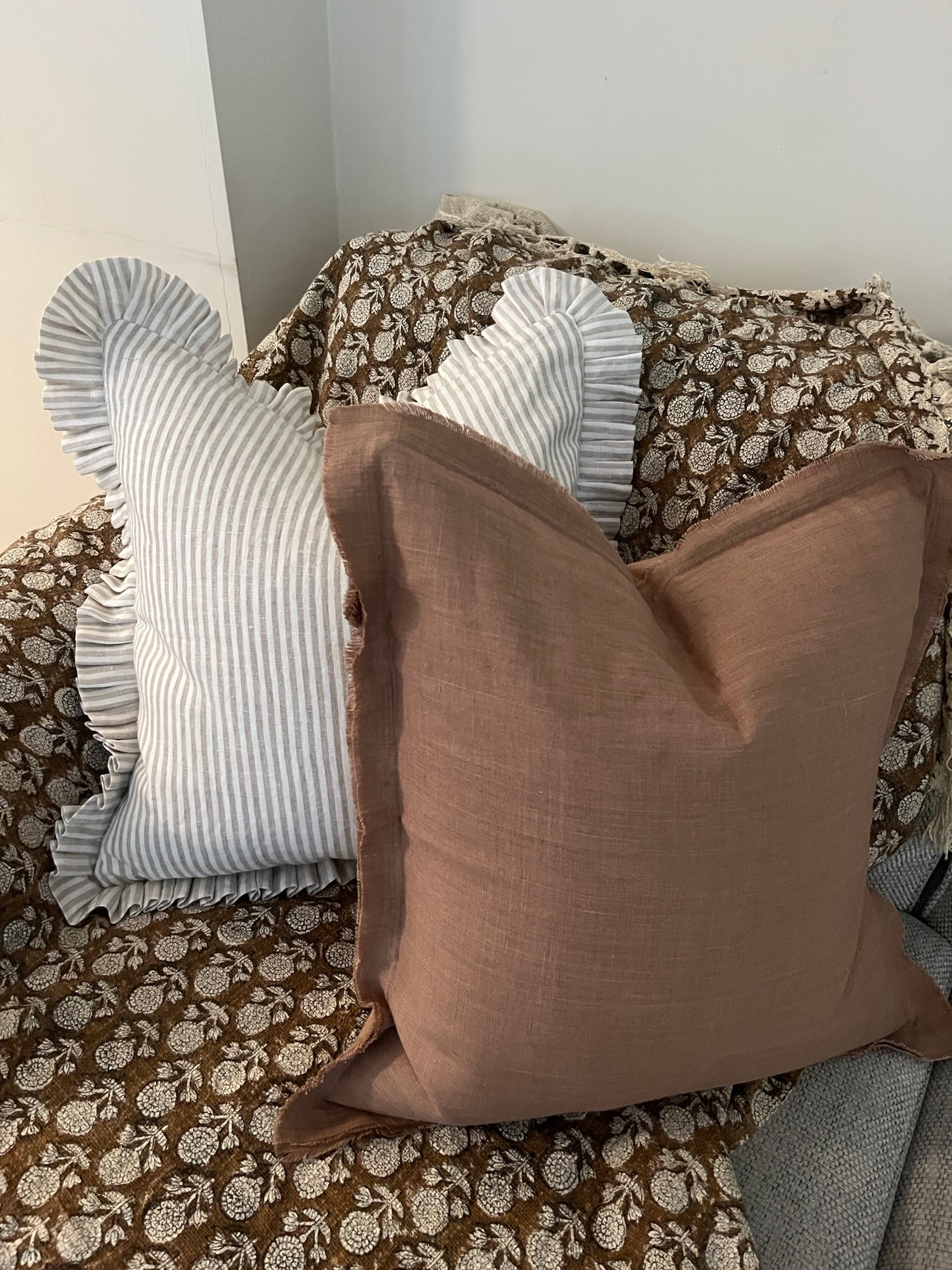 Latte Brown Cushion – 100% Linen