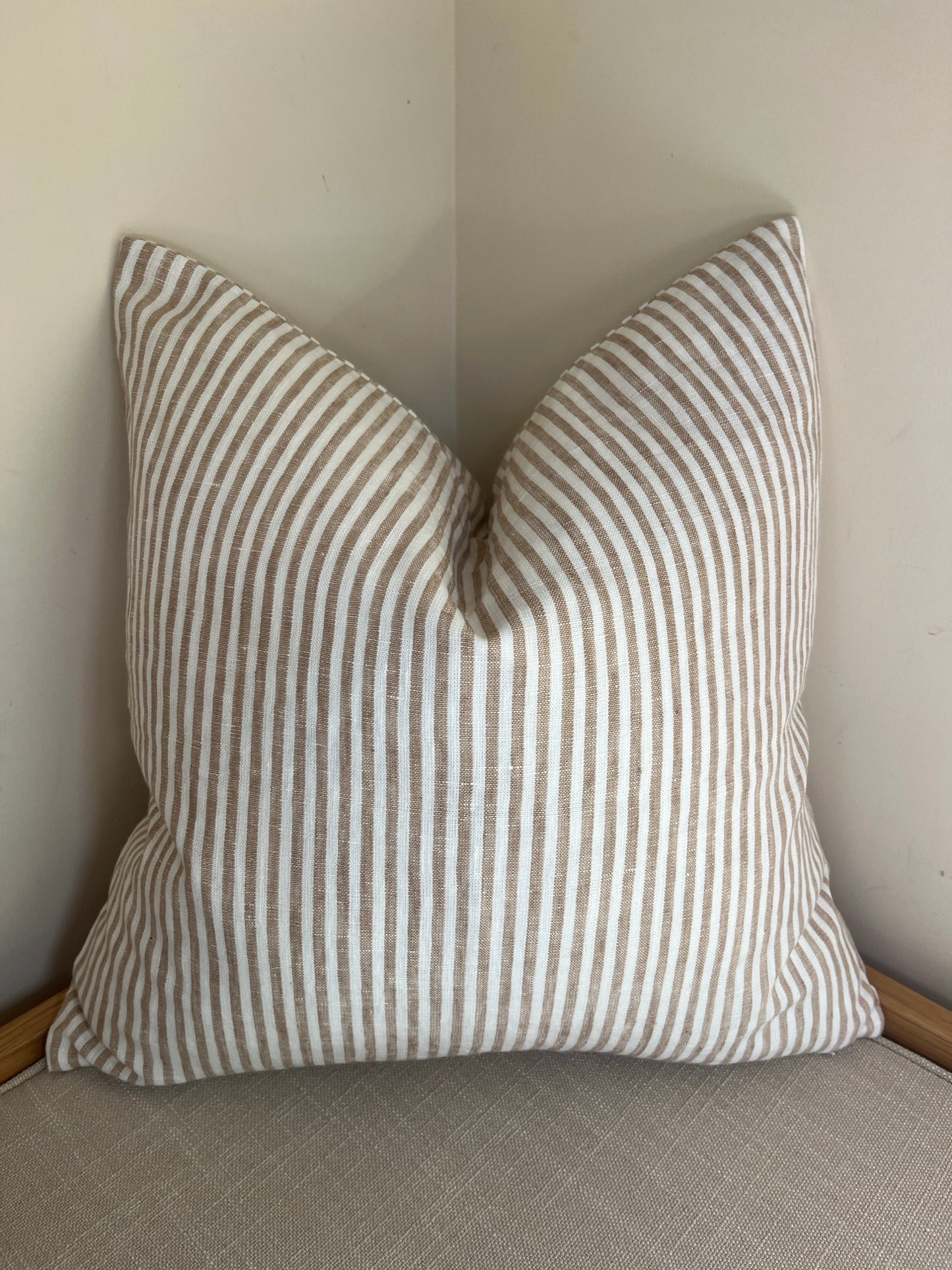 Natural Stripe Cushion – 100% Linen