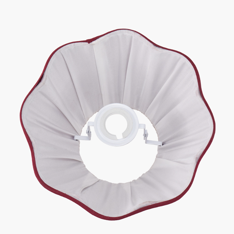 MALIA Mulberry Red Pleated Scalloped Tapered Lamp Shade