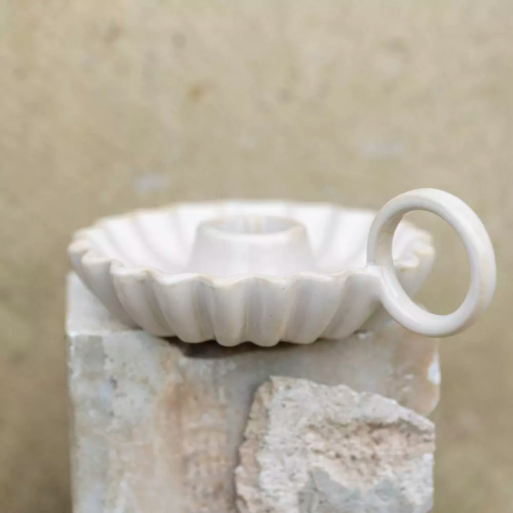 Ceramic Fluted Candle Holder