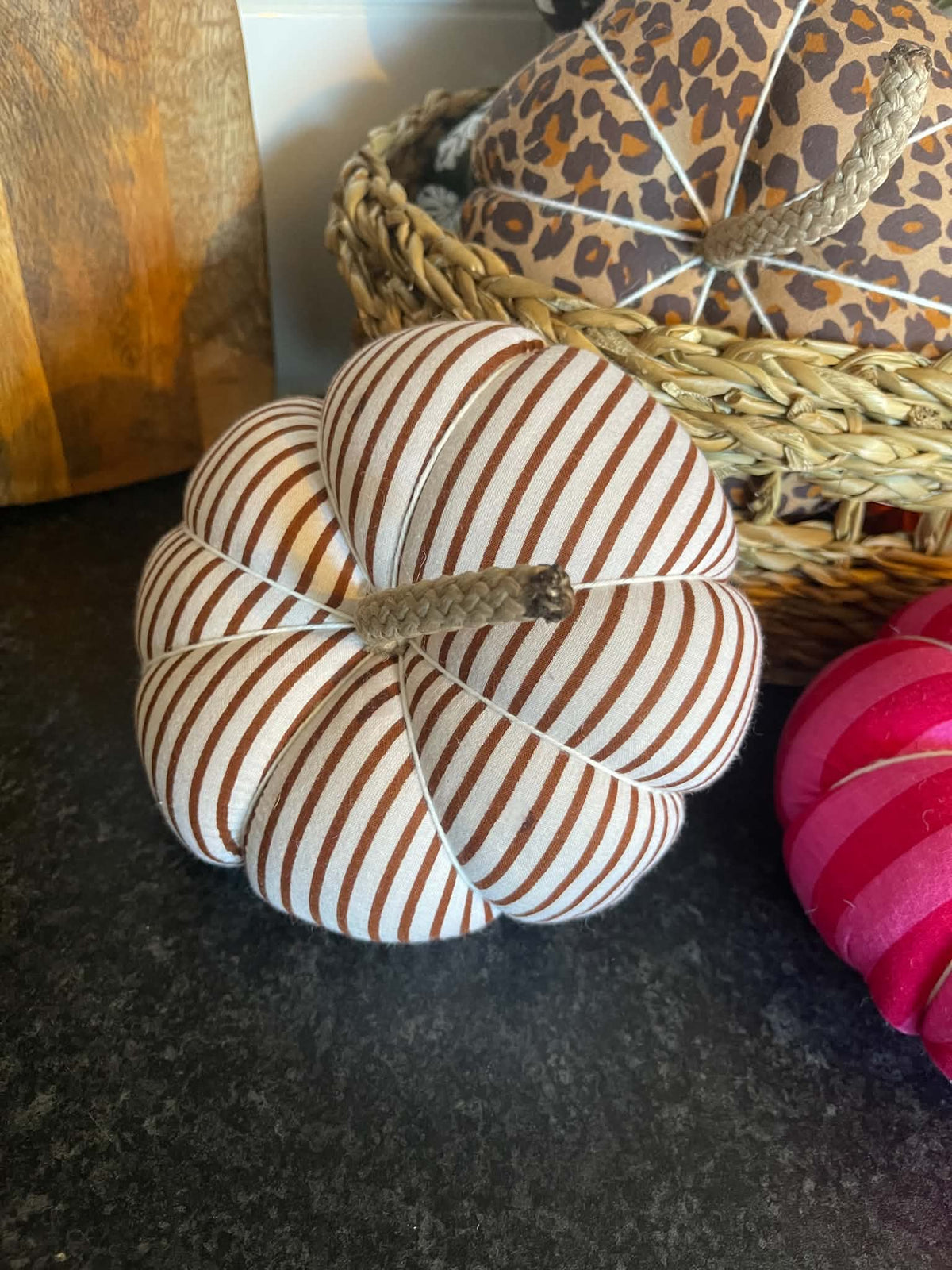 Handmade Chocolate Brown Stripe Pumpkin