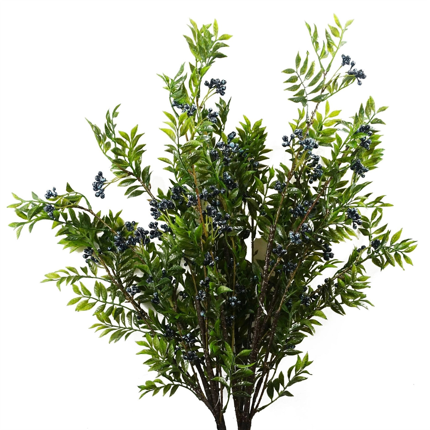 Faux Nandina Foliage with Blue Berry