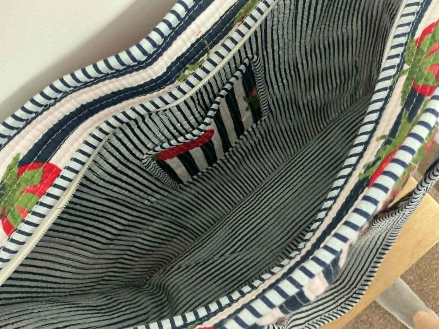 Strawberry Stripe Tote Bag