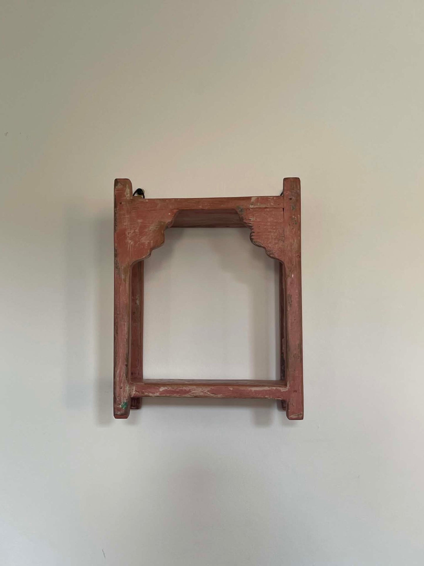 Salvaged Hand Made Decorative Shelf - Dark Pink