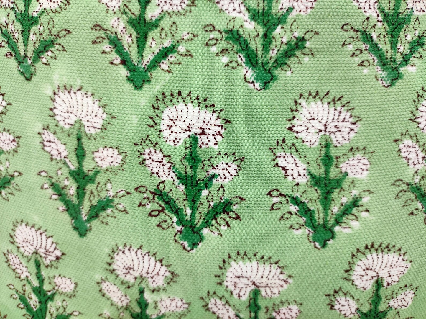 CLARA Hand Block Cushion - Mint Green