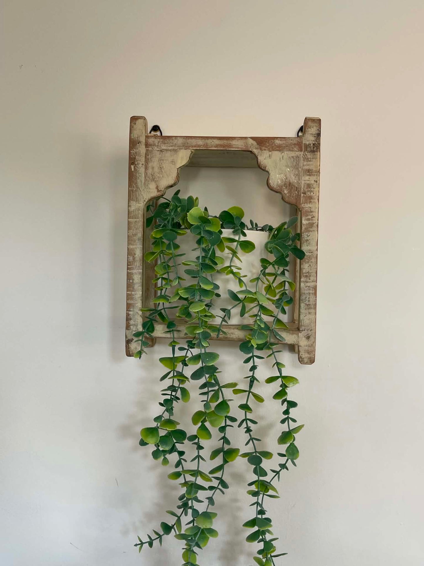Salvaged Hand Made Decorative Shelf - Beige
