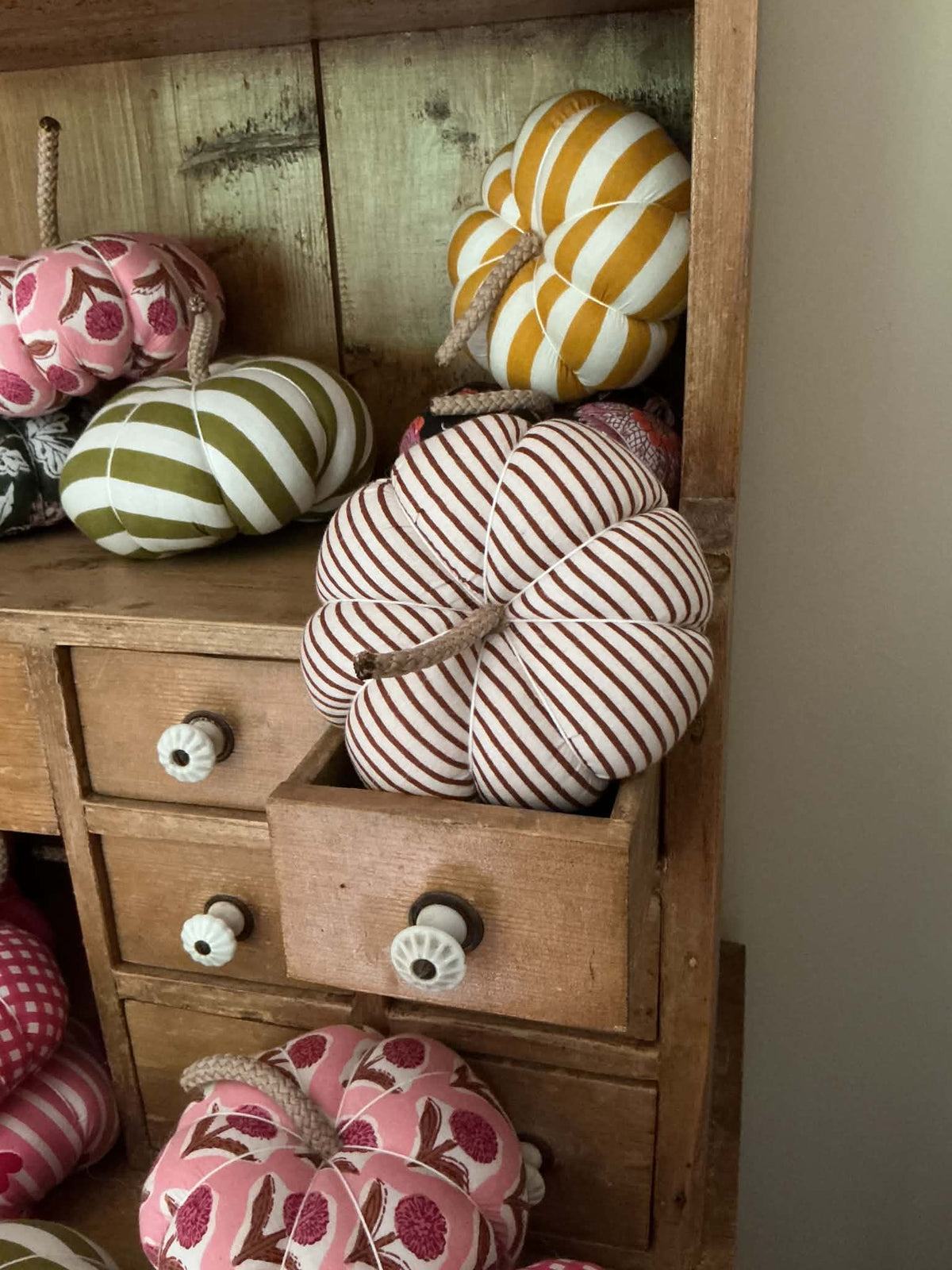 Handmade Chocolate Brown Stripe Pumpkin