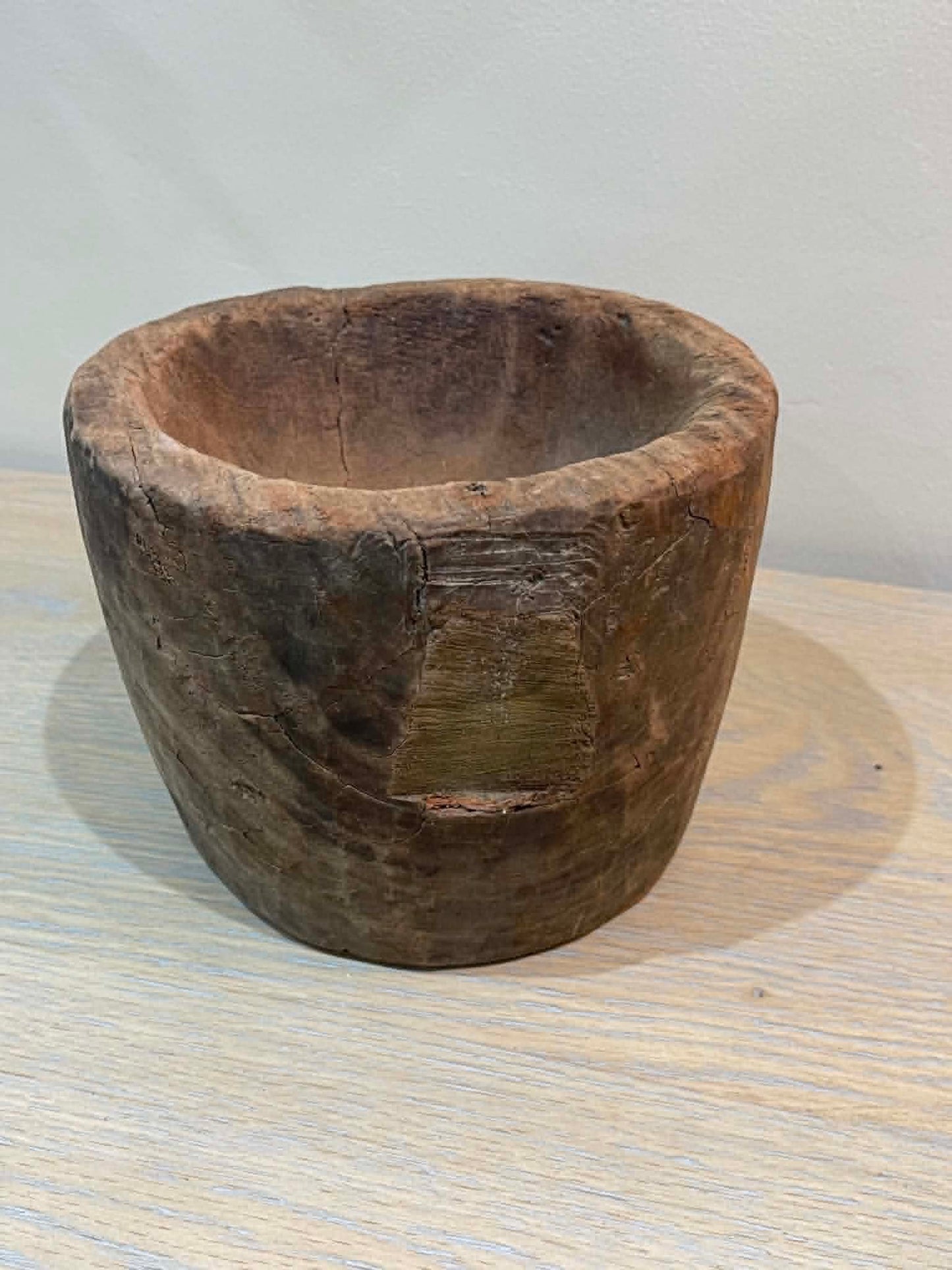 Salvaged Hand Carved Wooden Bowl (O)