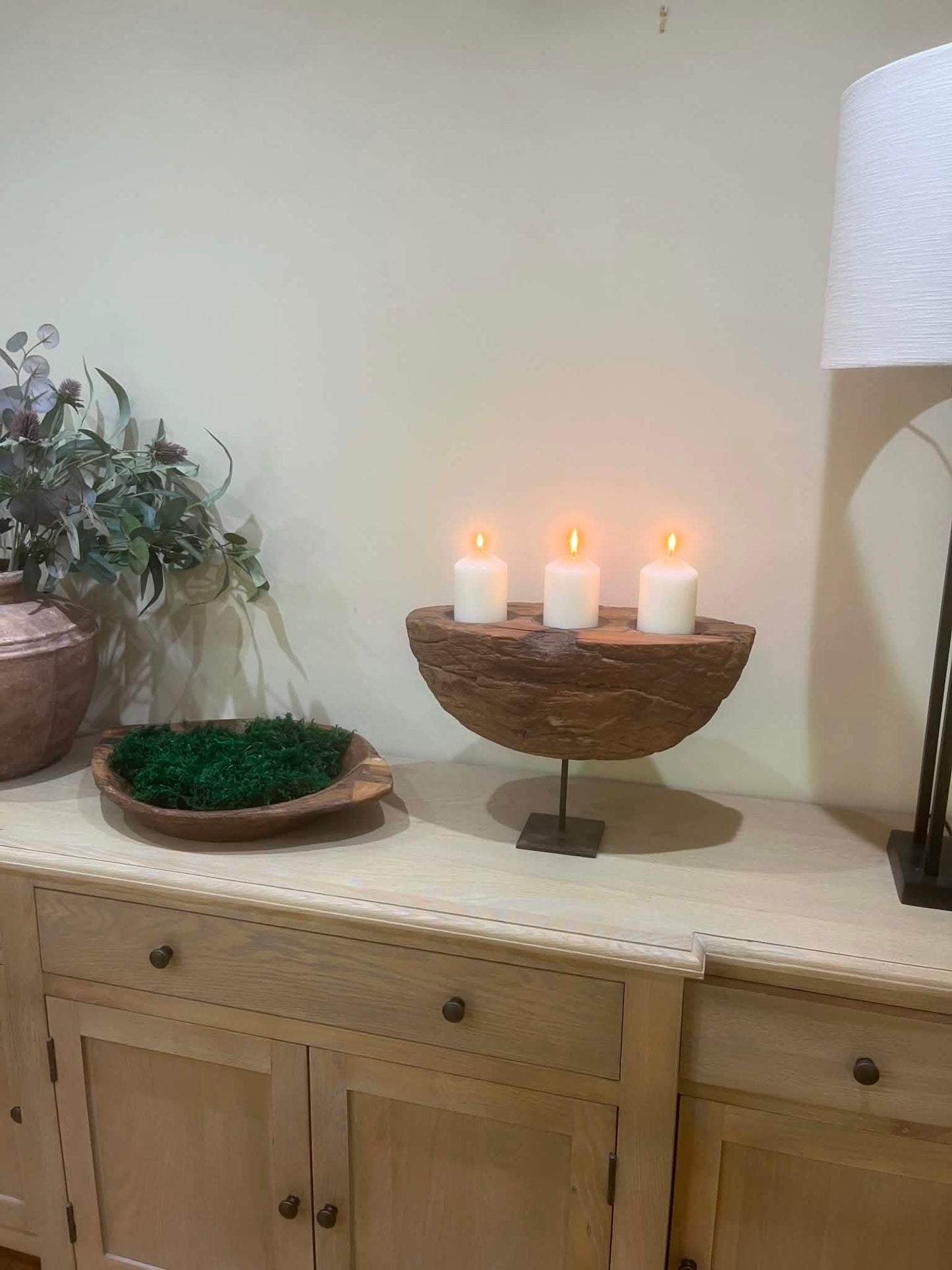 Salvaged Rustic Wooden Candle Holder