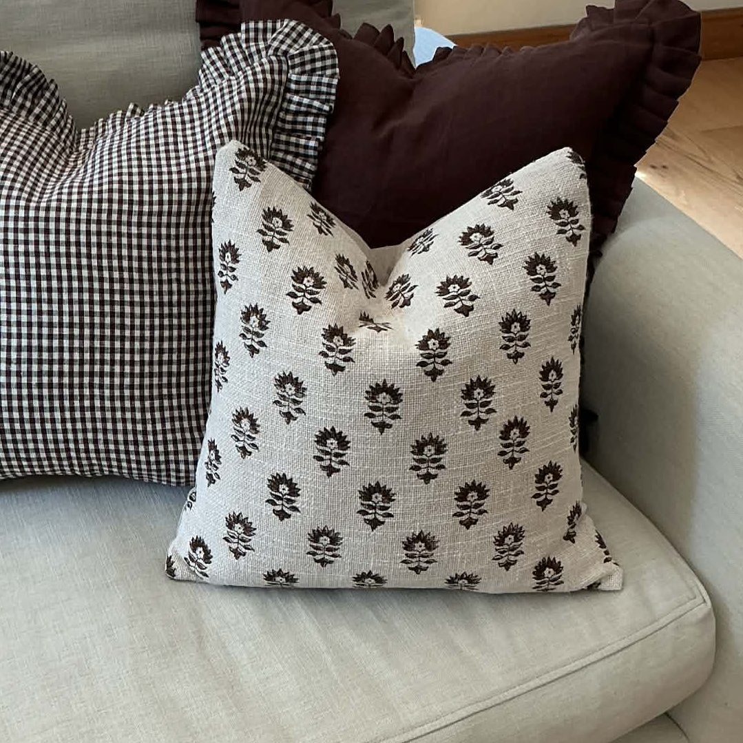Lara Hand Block Printed Cushion Cover
