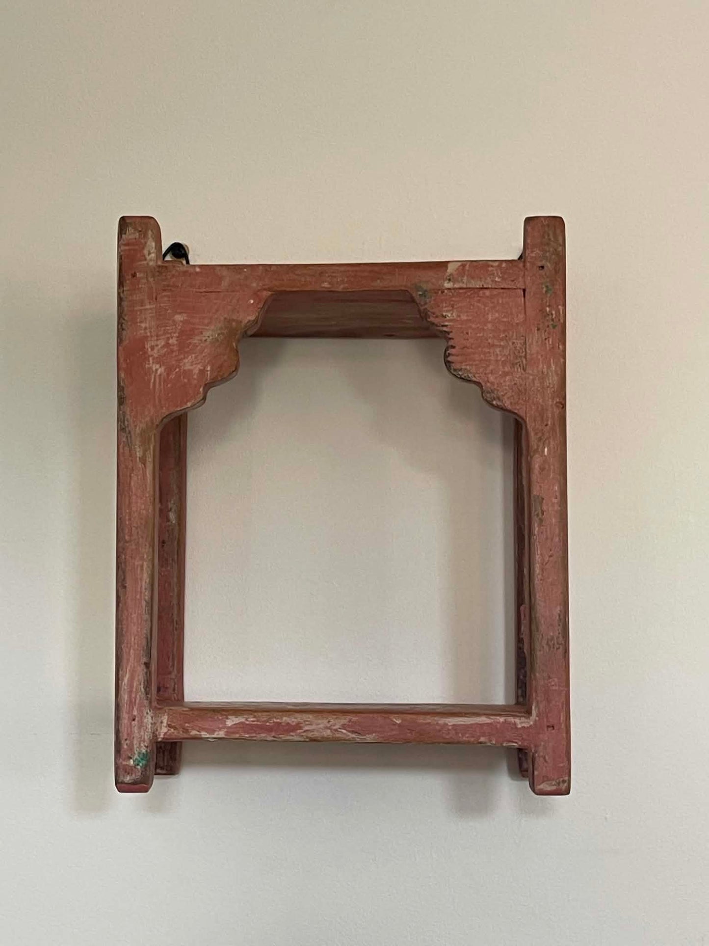 Salvaged Hand Made Decorative Shelf - Dark Pink