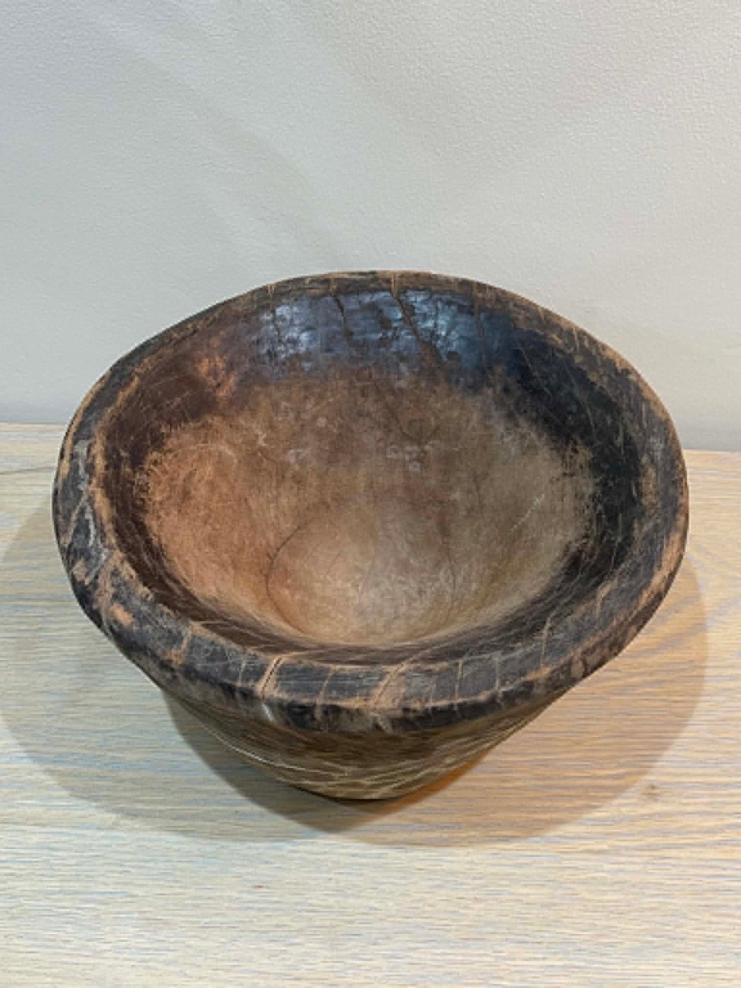 Salvaged Hand Carved Wooden Bowl (K)