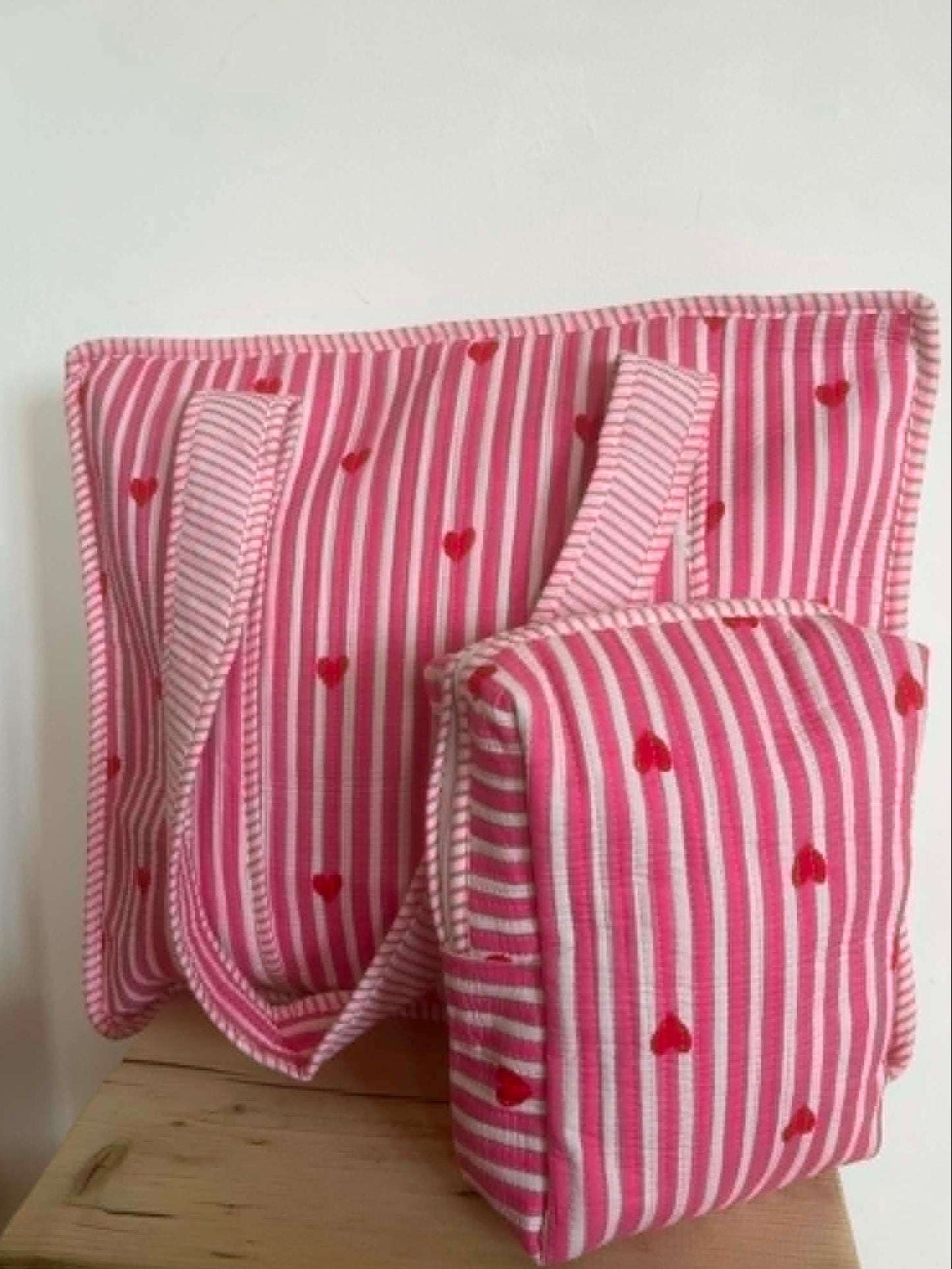 Pink Red Hearts Tote Bag