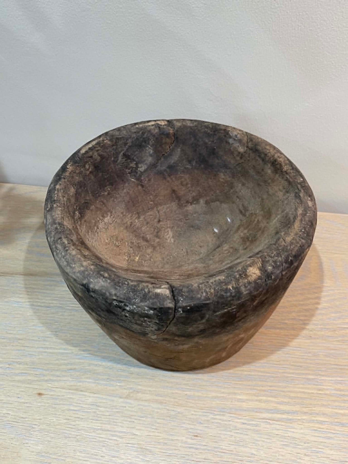 Salvaged Hand Carved Wooden Bowl (B)