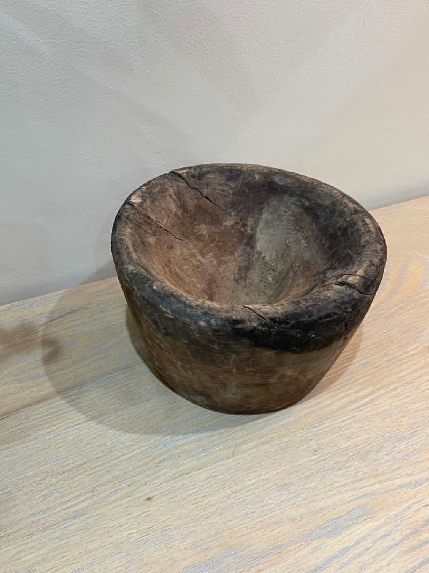 Salvaged Hand Carved Wooden Bowl (B)