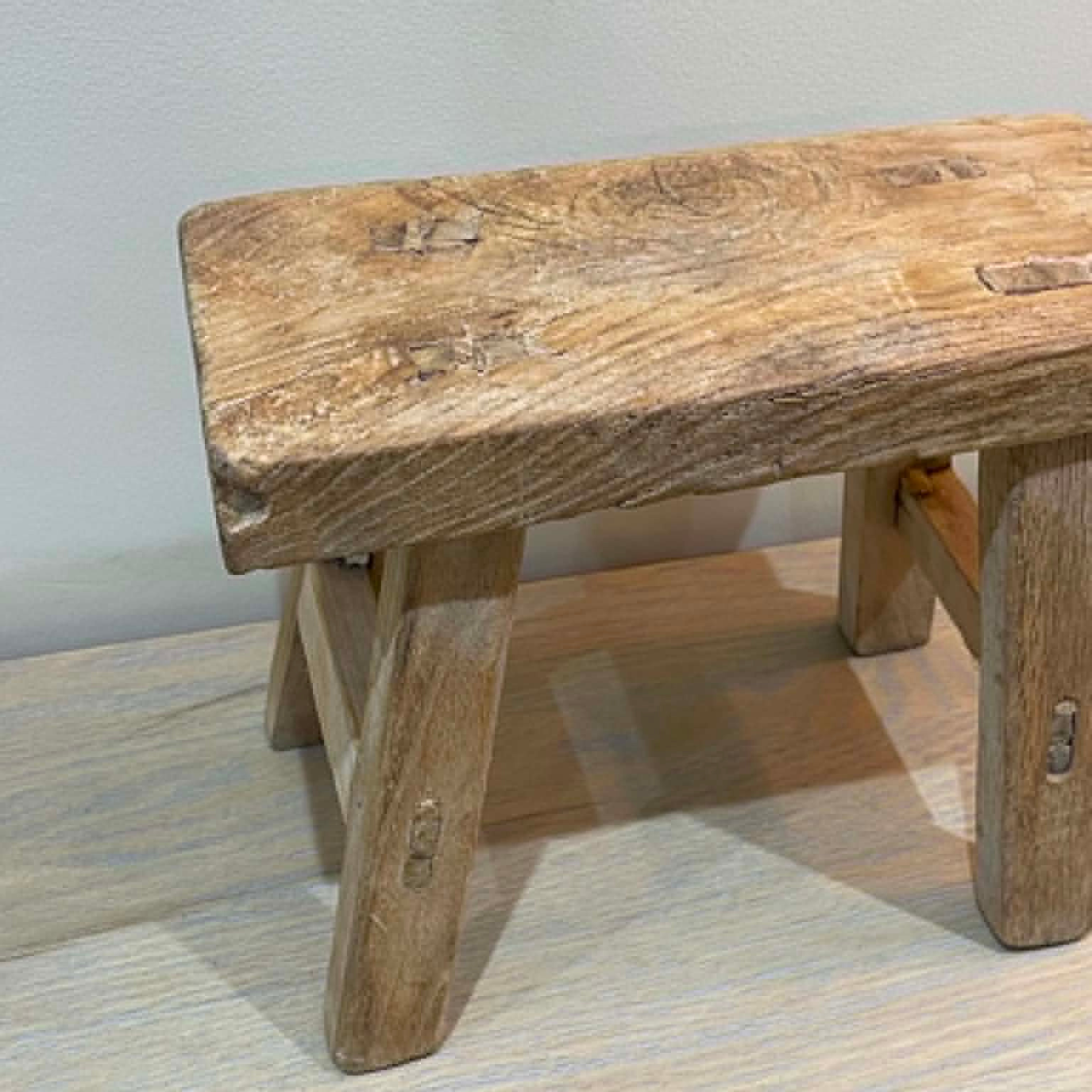Salvaged Rustic Wooden Display Stool