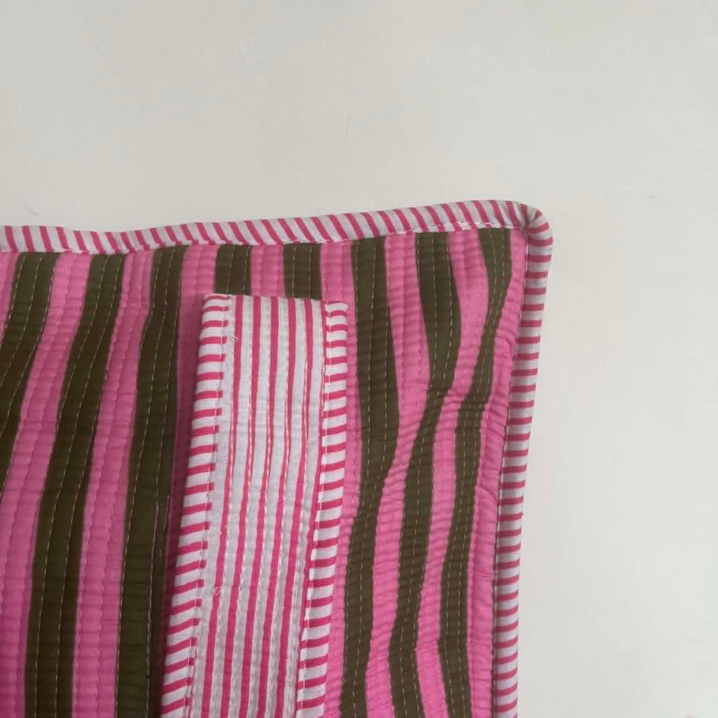 Pink & Green Stripe Tote Bag