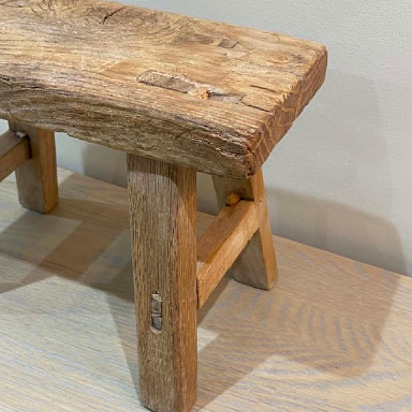 Salvaged Rustic Wooden Display Stool