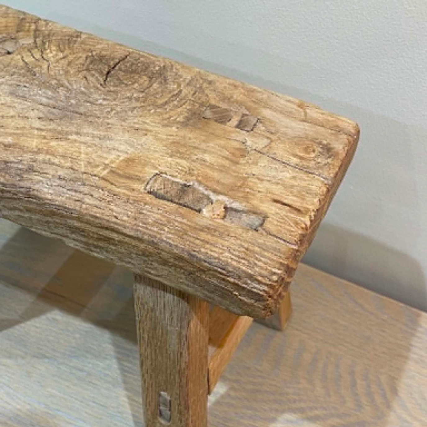 Salvaged Rustic Wooden Display Stool